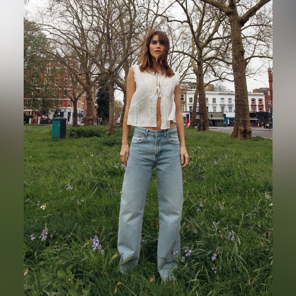 ZARA SLOUCHY BELT LOOP MID WAIST TRF JEANS / REF. 4730/002